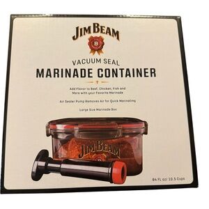 Jim Beam Black and Red Vacuum Seal Marinade Container